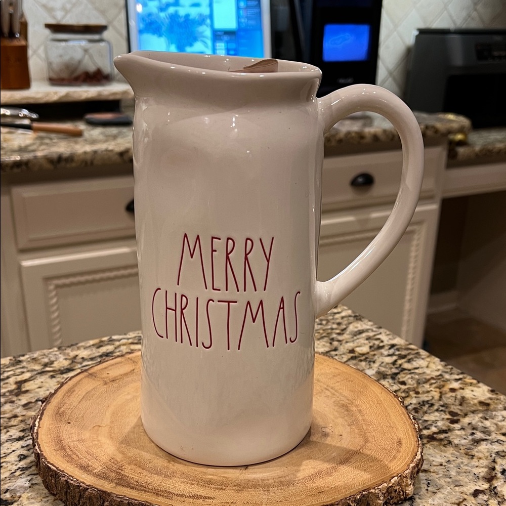 Rae Dunn White Merry Christmas Pitcher